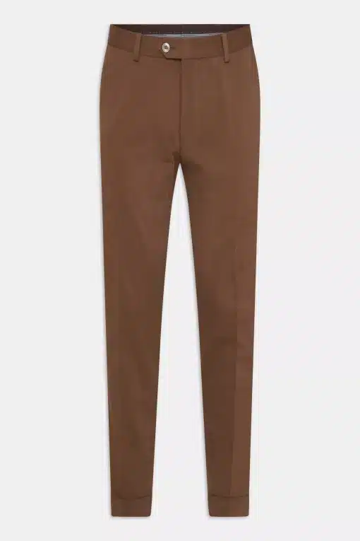 Oscar Jacobson Denz Turn Up Chinos Brown