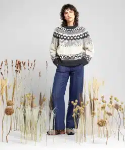 Dedicated Sweater Senja Fair Isle Pearl White