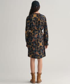 Gant Woman Rope Print Shirt Dress Evening Blue
