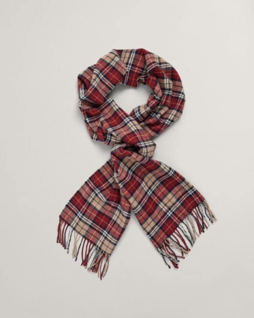 Gant Multi Check Scarf Plumped Red