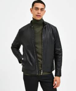 Selected Homme Archive Classic Leather Jacket Black