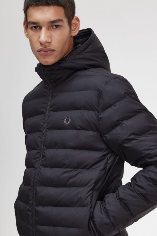 Fred Perry Hooded Insulated Jacket Black