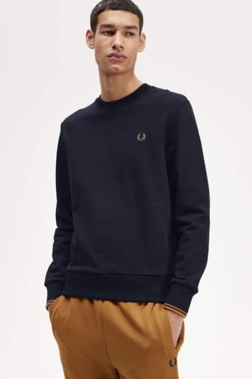 Fred Perry Crew Neck Sweatshirt Navy