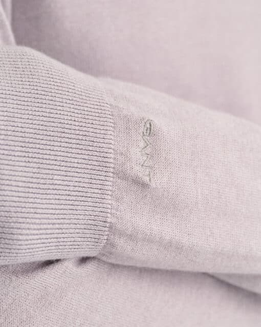 Gant Woman Fine Knit V-Neck Mid Grey