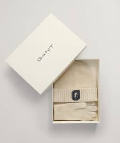 Gant Woman G Beanie & Gloves Gift Set Cream