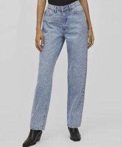 Vila Kelly High Straight Jeans Light Blue Denim