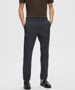 Selected Homme Slim Miles Brushed Pants Dark Grey