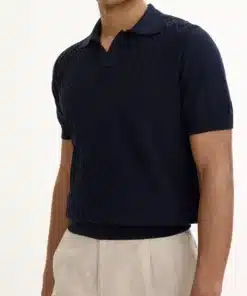 Oscar Jacobson Mirza Short Sleeve Poloshirt Dark Blue