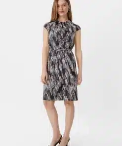 Comma, Print Dress Black