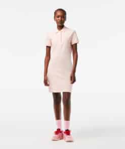 Lacoste Stretch Cotton Pique Dress Light Pink