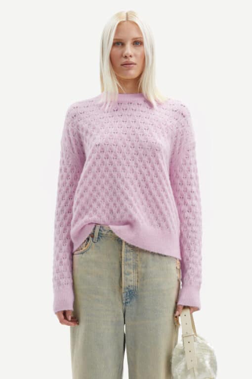 Samsøe Samsøe Saanour Pointelle Sweater Lilac Snow