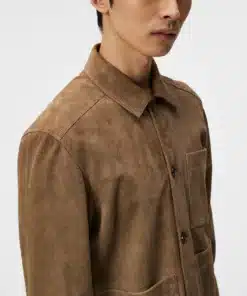 J.Lindeberg Walt Suede Overshirt Walnut