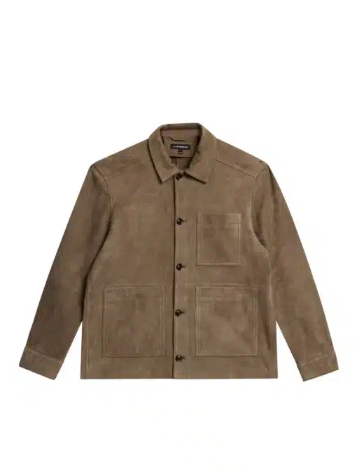 J.Lindeberg Walt Suede Overshirt Walnut