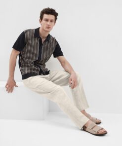 Selected Homme Mads Straight Linen Pants Pure Cashmere