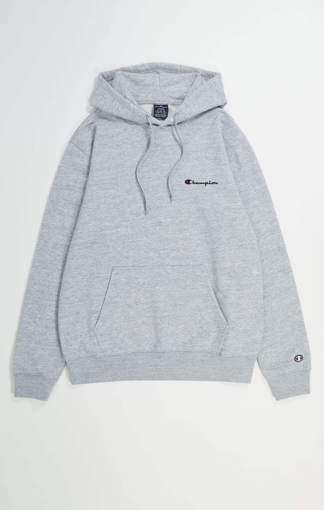 Buy Champion Embroidered Small Script Logo Hoodie Light Grey
