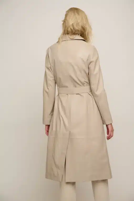 Rino & Pelle Edinia Leather Trenchcoat Salt