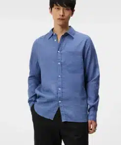 J.Lindeberg Clean Linen Shirt Bijou Blue