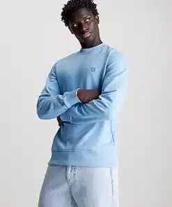 Calvin Klein Cotton Terry Badge Sweatshirt Dusk Blue