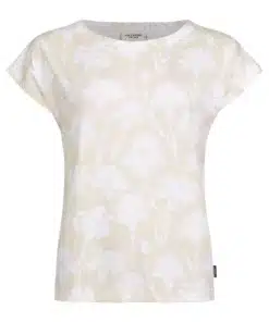 Holebrook Asta Capsleeve Top Sandshell/White