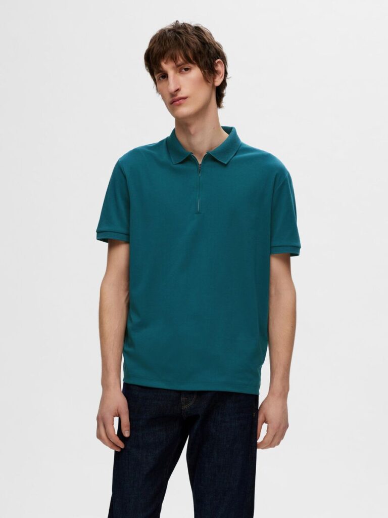 Selected Homme Fave Zip Polo Dragonfly