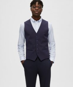 Selected Homme Slim-Liam Waistcoat Navy Blazer