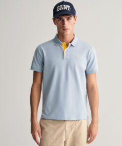 Gant Contrast Pique Polo Dove Blue