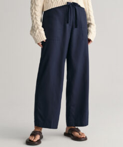 Gant Woman Tie Waist Pants Evening Blue