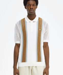 Fred Perry Open Knit Shirt Snow White