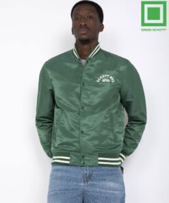 Schott Princeton Nylon Varsity Jacket Green