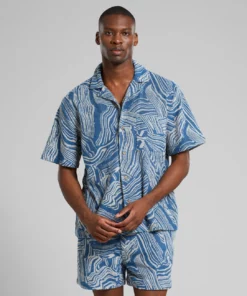 Dedicated Terry Shirt Marstrand Clay Swirl Blue