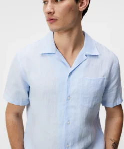 J.Lindeberg Elio Linen Melange Shirt Chambray Blue