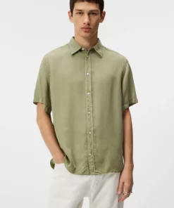 J.Lindeberg Reg SS Light Tencel Shirt Oil Green