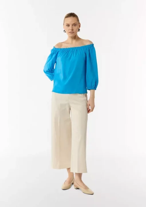 Comma, Offshoulder Blouse Ocean BLue