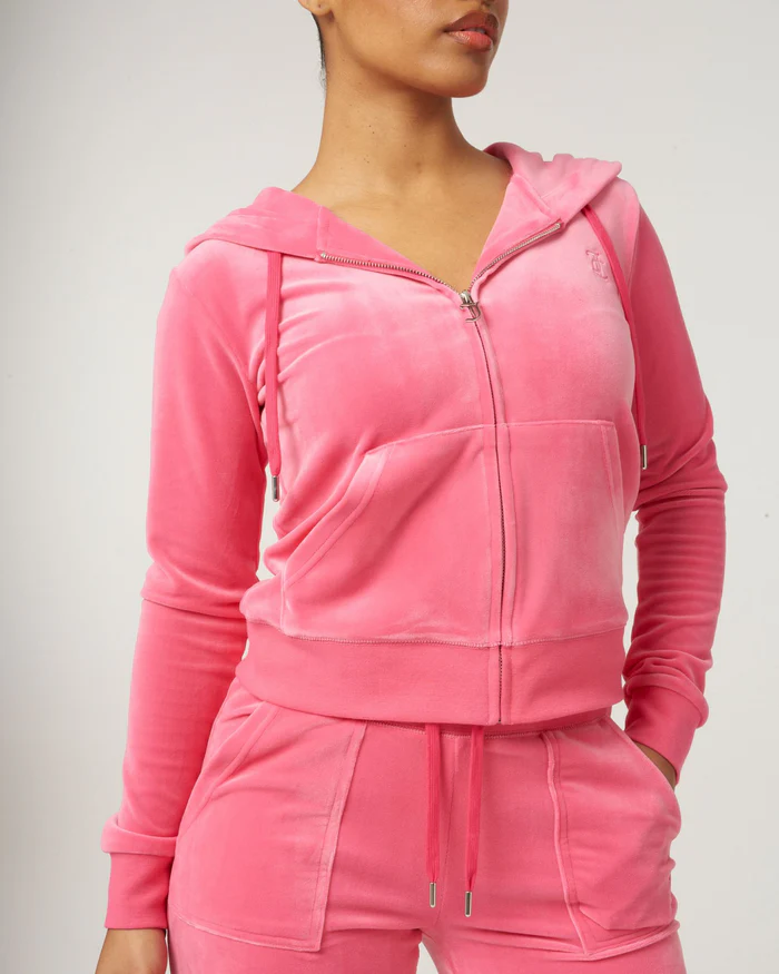 Juicy Couture Classic Velour Robertson Zip Hoodie Hot Pink Juicy Couture Classic Velour Robertson Zip Hoodie Hot Pink