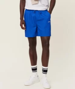 Les Deux Stan Seersucker Swim Shorts Surf Blue