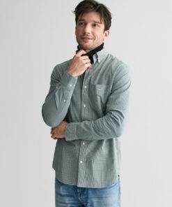 Gant Regular Poplin Gingham Shirt Deep Forest Green