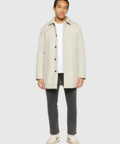 Knowledge Cotton Apparel Climate Shell Car Coat Jacket Light Feather Gray