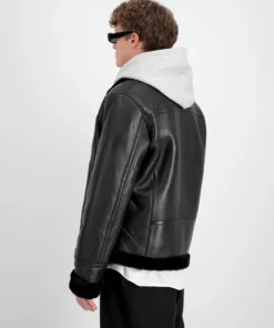 Alpha Industries B3 Leather Jacket Black
