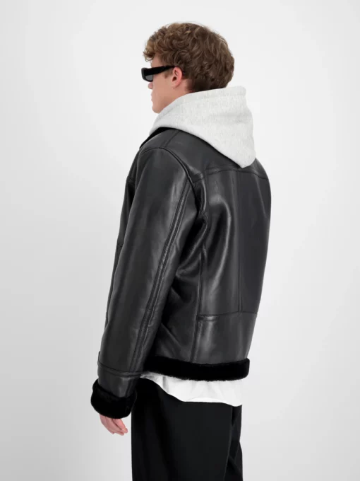Alpha Industries B3 Leather Jacket Black