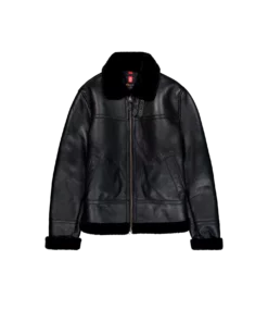 Alpha Industries B3 Leather Jacket Black