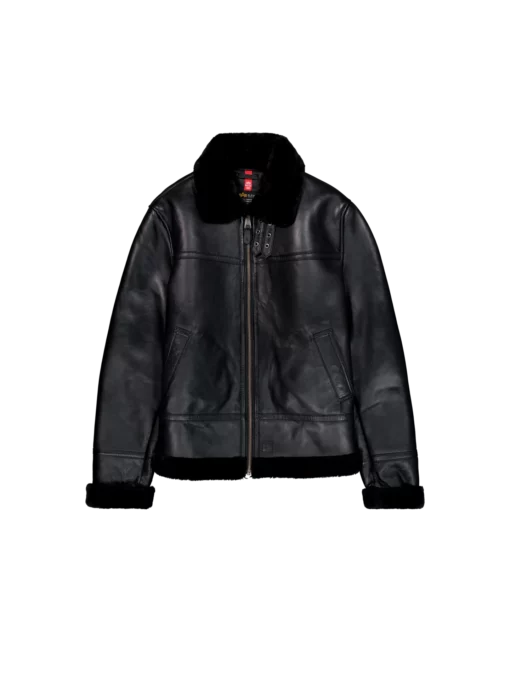 Alpha Industries B3 Leather Jacket Black