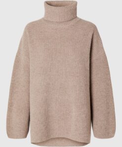 Selected Femme Mary Long Rollneck Knit Irish Cream