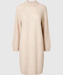 Selected Femme Lulu High Neck Knit Dress Birch