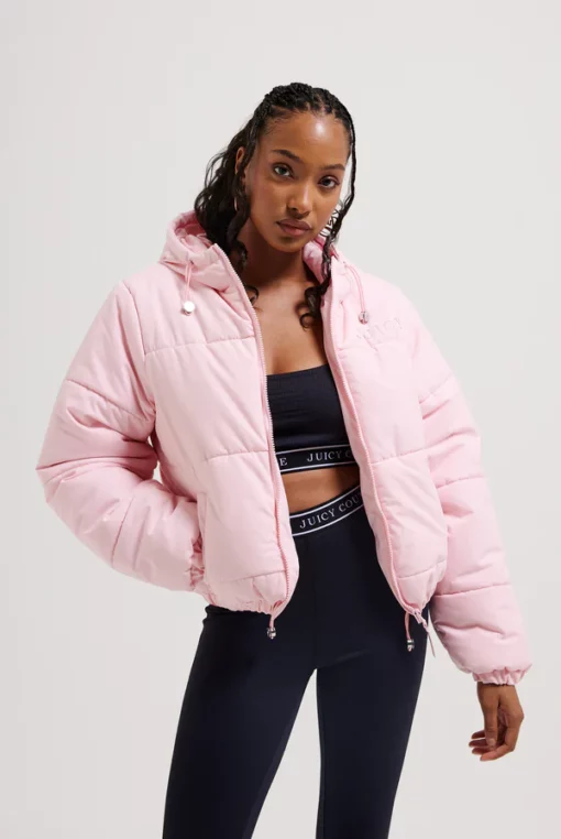 Juicy Couture Margie Aqua Activated Print Puffer Almond Blossom