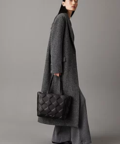Calvin Klein Diamond Quilt Medium Shopper Black