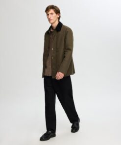 Selected Homme Walter Waxed Cotton Jacket Grape Leaf
