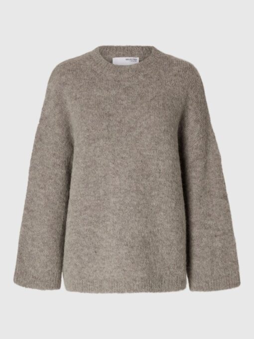 Selected Femme Gabella O-Neck Knit Steel Gray