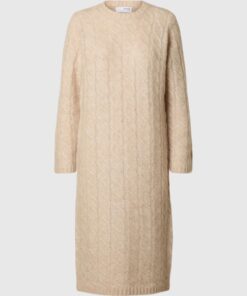 Selected Femme Almina Knit Cable Dress Birch