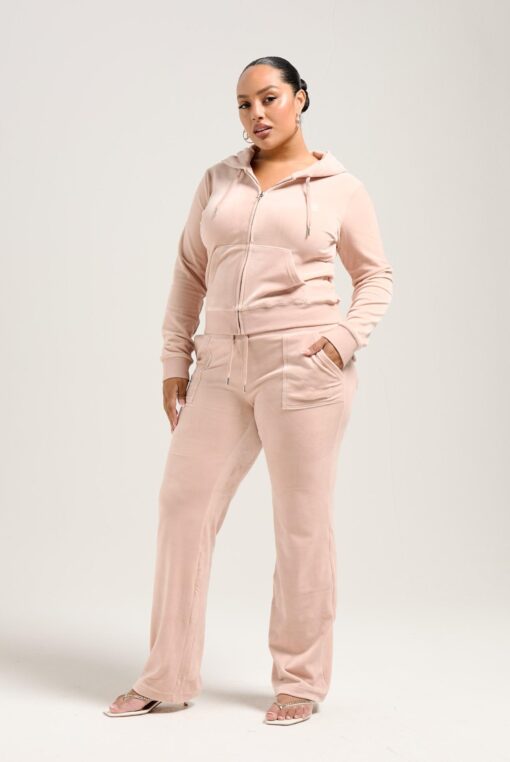 Juicy Couture Classic Velour Robertson Zip Hoodie Rose Dust