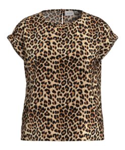 Vila Ellette Full Satin Top caramel Cafe